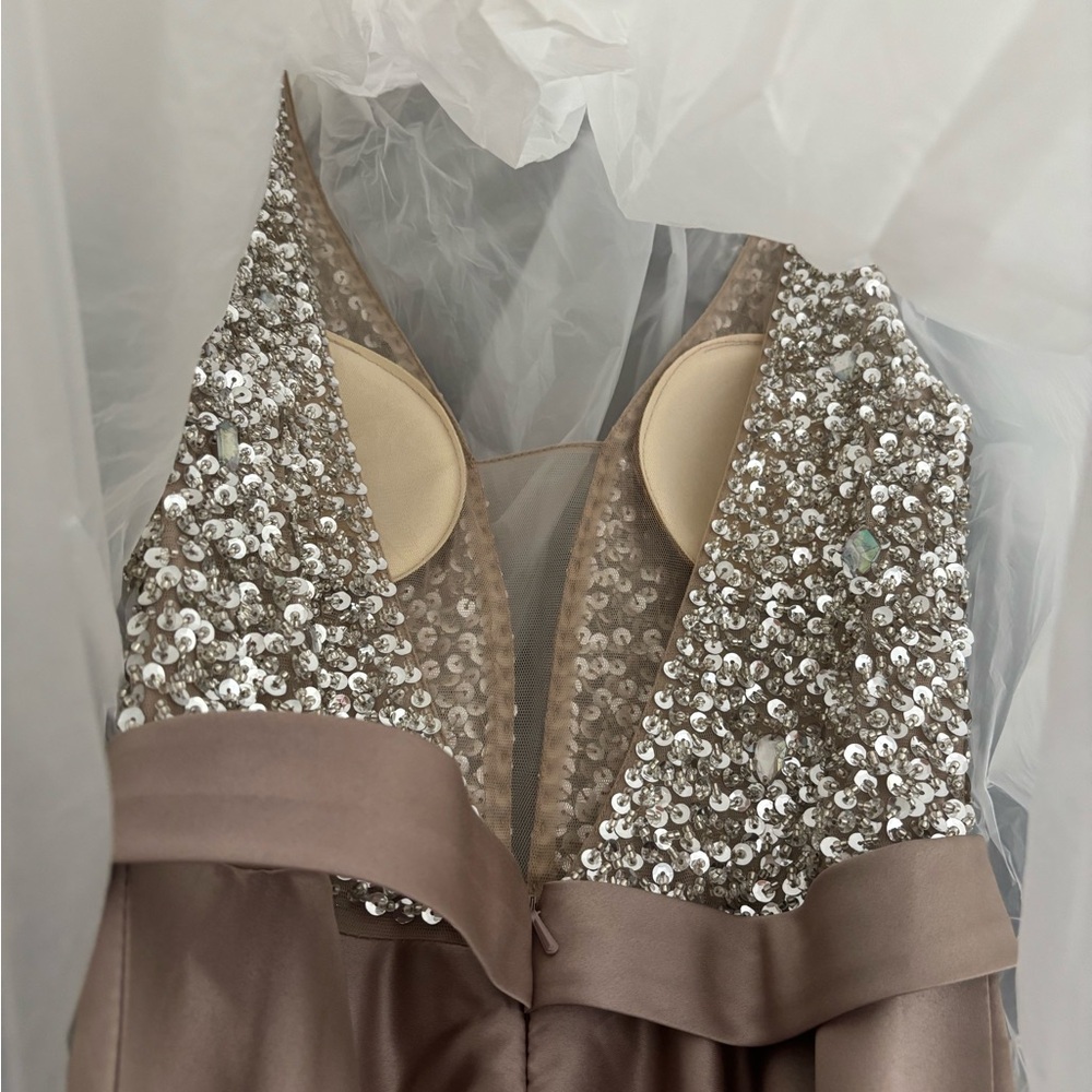 Sequin Embellished Champagne/Brown Gown - Picture 4 of 6
